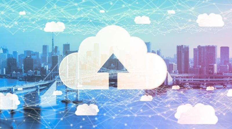 Illustration du concept de stockage cloud pour externaliser l'hébergement des fichiers audio et vidéo, garantissant un site web rapide et sécurisé.