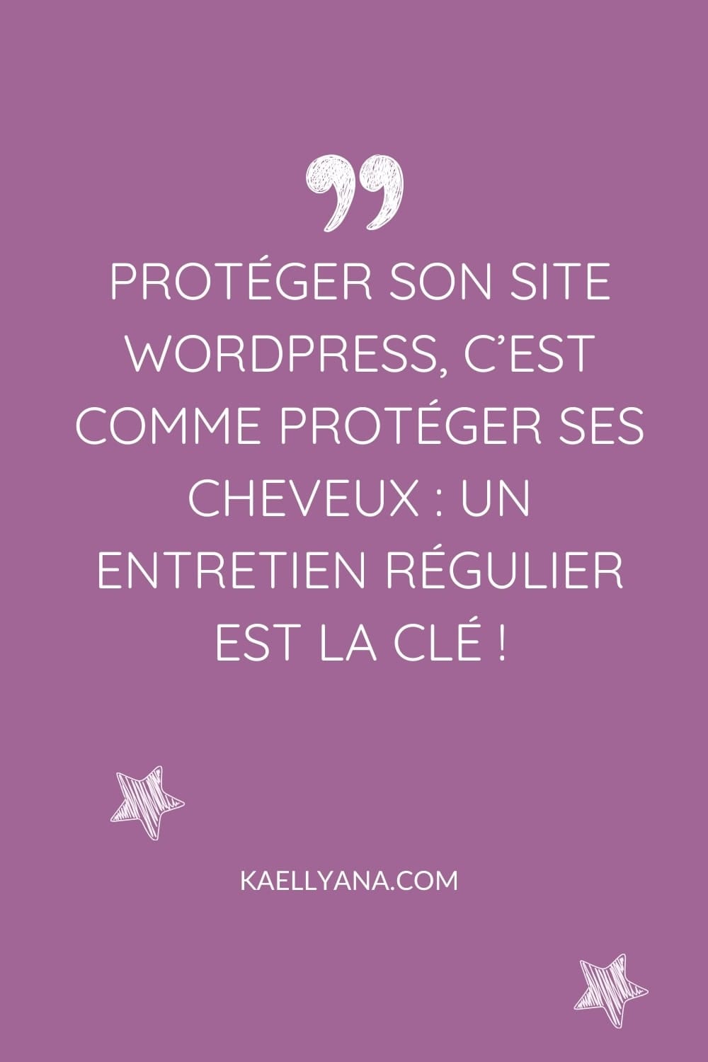 Citation humoristique comparant la sécurité d’un site WordPress à l’entretien des cheveux.