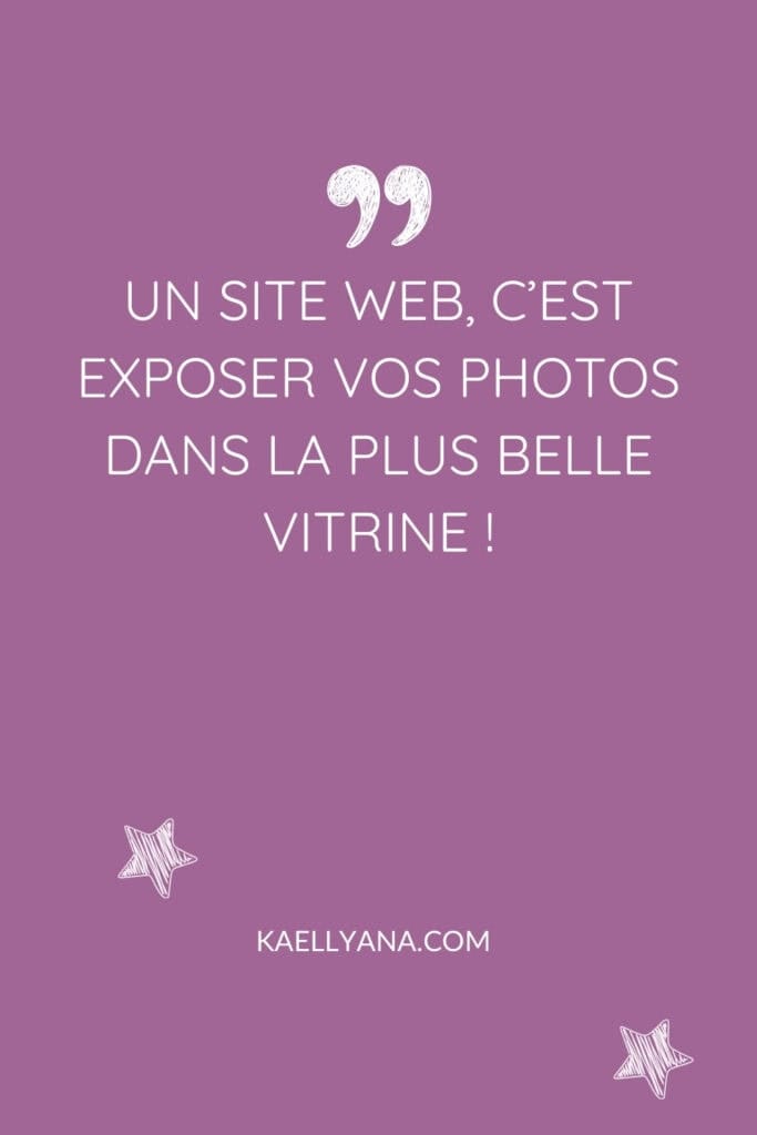 Site web pour photographe, exposant le portfolio dans une vitrine professionnelle en ligne.